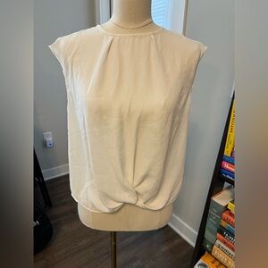 Banana Republic White Sleeveless Blouse